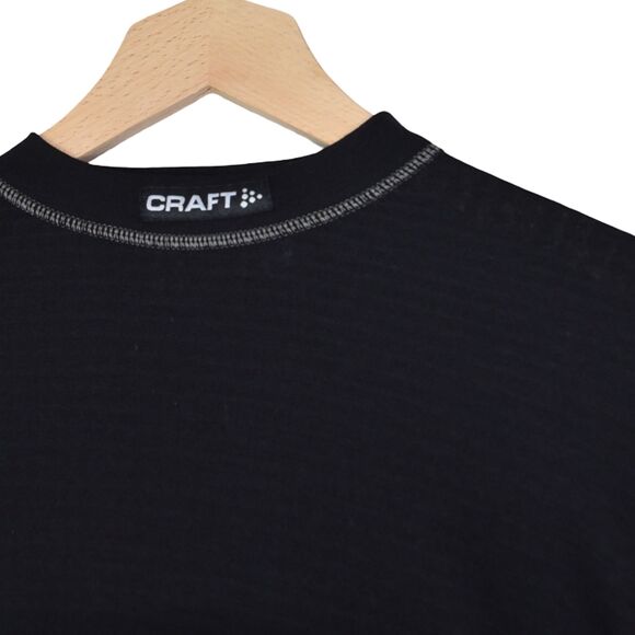 Craft L1 Ventilation Base Layer Top Black Wool Blend Tech Performance Fits  M-L - Picture 3 of 7